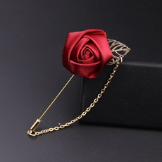 코르사주 유행하는뉴스타일 양복 장미꽃 브로치 남녀 결혼식 꽃송이 일자 옷핀 선물포장