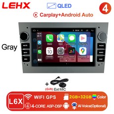 LEHX L5Pro 차량용 안드로이드 멀티미디어 오펠 파라 아스트라 메리바 벡트라 안타라 자피라 코르사 카플레이 GPS 스테레오 2Din 12 라디오, 4)Gray-L6X(2-32GB)