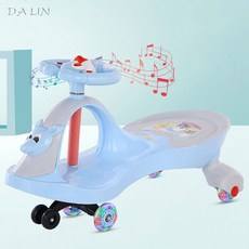 DALIN 붕붕카 아기가 꼬불꼬불 밴을 타고 음악 바퀴를 슬라이딩하다 XZ09 A28, 02 스카이블루 (불빛 음악 핸들)