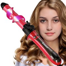 2 in 1 Hair Straightener and Curler Hair Curling Iron 1 to 1.2 Inch Spinning Hair Wand with Automatic Rotation for All Hiar Type Ceramic Flat Iro, 본문참고