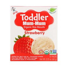 핫키드 토들러 Mum-Mum 라이스 비스켓 딸기 12팩 60g