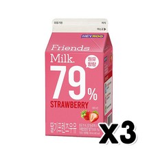 헤이루 딸기프렌즈우유 팩우유 500ml x 3개