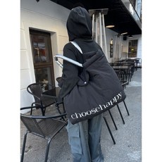  틴리샵 여성 대용량 보부상가방 노트북수납 도트백 대  상품 이미지