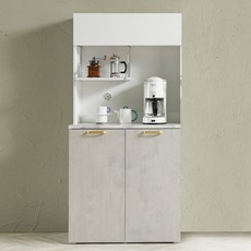 투핫 주방수납장 홈카페수납장 부엌장 카페장 상부장 800, 투핫 800 수납장 세트, 빈티지그레이