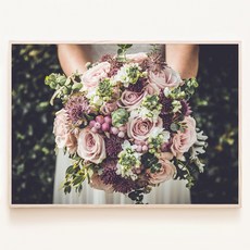 아름다운 신부의 장미 부케 빈티지 감성 포스터 웨딩 사진 침실 거실 서재 꽃 꽃장식 액자