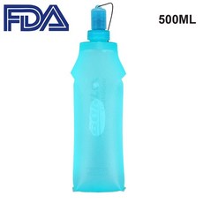 등산용 TPU 접이식 소프트 플라스크 스포츠 물병 음료수 병 러닝 캠핑 하이킹, 4) Sky Blue 500ml