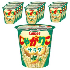 brand 카루비 자가리코 사라다 일본 감자 과자 스낵, 57g, 12개