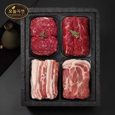 [G][오늘자연]한우한돈 알찬 혼합세트/한우불고기+한우국거리+한돈삼겹살+한돈목살/팩당 400g/총 1.6kg, 1