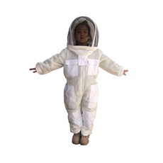말벌 마스크 모자 양봉 1pcs 장비 흰색 3 레이어 메쉬 꿀벌 가 의상을위한 특대 옷, 아동복 130cm