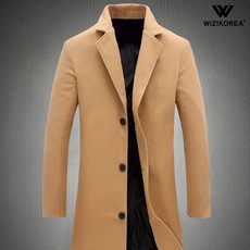 남성 슬림 싱글 모직 하프 코트 가을 겨울 비즈니스 WI002CT