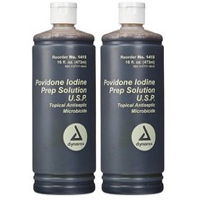 포비돈 요오드 프렙 솔루션 USP 473.2ml(16액량 온스) (2팩), 16.0 Fl Oz (Pack of 2)