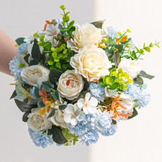 화예원 생화같은 조화 꽃다발 웨딩 부케 성묘꽃, 유칼립 블루, 1개 유칼립 블루, 1개