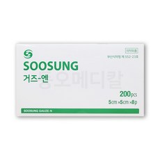 수성 거즈 5cmX5cm 2인치 200매 의료용 수술 소독 드레싱, 1개 - 2x2거즈