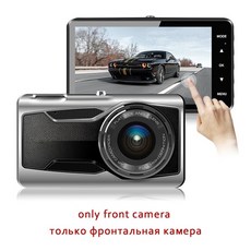 풀 HD 2K 4.0 터치 스크린 듀얼 렌즈 후면 카메라 대시 카메라 포함 1440P GPS 및 WIFI 커패시터 자동 등록기 야간 투시경, 전면 카메라 만, 없음