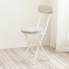 (관부가세포함) 1인용안락의자 Folding chair back home thickened stool Stool chair portable folding chairs computer chair -618148998730, 36 # 스폰지 두꺼운 흰색 격자one size