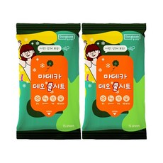 동국제약 마데카 데오쿨시트 15매 체취감소 냄새완화 뽀송함 쿨링함 끈적임제거 데오드란트 샤워티슈 쿨링파우더티슈 땀티슈 라벤더오일 저자극티슈, 2개, 15매입