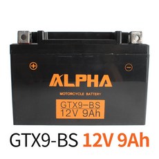 오토바이 밧데리 알파 배터리 GTX9-BS 12V 9Ah, 블랙, 1개