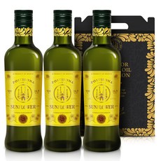 [선물포장]포스티보나 해바라기유 500ml 3병오일선물세트, 1세트
