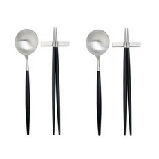 큐티폴 고아 블랙 한식기 2인조 SET