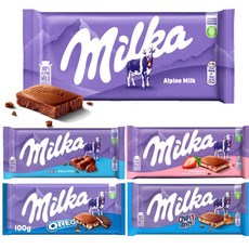 밀카 100% 알프스 우유 초콜릿 milka 5종 100g x 8개 교차가능, 종류:알프스밀크8개