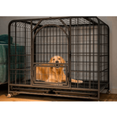 울타리 펜스 애견 매쉬망 가림막 실내 케이지 이동식, 실버 블랙 110X72X95 추가 두께, 1개