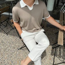 남자여름린넨니트