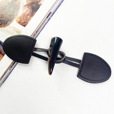 헤세드 천연가죽) 15cm 소뿔 떡볶이단추 토글단추 뜨개단추, 1개, 다크브라운