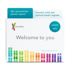 23andMe 혈통 + 특성 서비스 - 2000개 이상의 지리적 지역 가계도 DNA 상대 찾기 및 특성 보고서가 포함된 혈통 구성을 포함하는 개인화된 유전 보고서가 포함된 DNA 테스트 키트 23andMe Ancestry + Traits Service - DNA, Multi, 1개