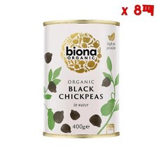 Biona 바이오나 캔 블랙 칙피 인 워터 400g 8팩, 8개