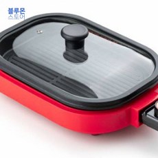블루몬 와이드그릴팬 클래파_ 1인 미니 전기그릴 쿠커 BDG-40P (뚜껑포함) 그릴구이, 단일상품