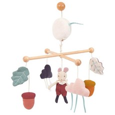 Moulin Roty 雨後系列 床邊音樂鈴，棉、聚酯纖維、木頭材質, 1組