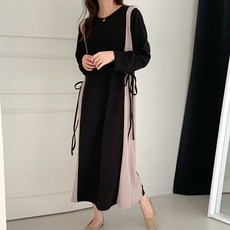봉봉스토리 읽을 거리 사이드배색 롱원피스