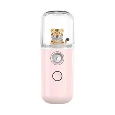 휴대용 얼굴 스팀기 미니 나노 페이셜 USB 스티머 뷰티 가습기 모이스처라이징 스티머 30ml, A03 연핑크 타이거