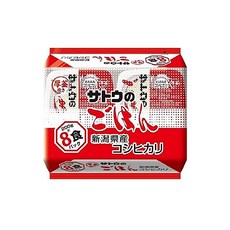 사토식품 사토밥 니가타현산 코시히카리 200g×8식 팩 멥쌀, 200g, 8개 - 안히메카