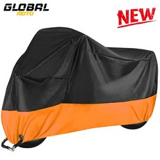 스쿠터 자전거용 오토바이 커버 UV 방진 보호 야외 실내, 2XL for 2.1m2.2m, MCZ001 Orange, 1개