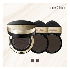 [라라츄] 볼륨 헤어쿠션 본품 1개 + 리필2개 (다크브라운/내츄럴블랙), 색상:다크브라운