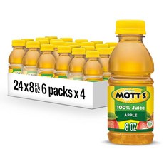 Mott's 100% 오리지널 애플 주스 236.6ml(8온스) 병 24개 (6개 4팩), 236.6ml
