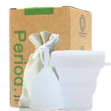 Period 생리컵 월경 체내형 생리컵 L/S 사이즈, 화이트, S, 1개, 1개입