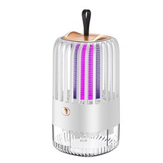 winPlus 실외 및 실내용 전기 충격 이중 모기 킬러 휴대용 모기 킬러 램프 USB 충전 케이블 세트, White