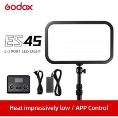 Godox ES45 키 라이트 LED 비디오 익스텐디드 데스크 스탠드 2800K6500K APP원격 컨트롤 유튜브 게임 라이브메이크업영상사진 스튜디오용