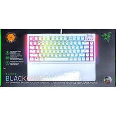 레이저 BlackWidow V4 75% KR 유선 텐키리스 키보드, 화이트, RZ03-0500, 오렌지축