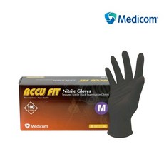 메디컴 두꺼운 니트릴 블랙 5그람 장갑 100매 파우더 프리, 중(M), 3개