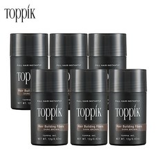 토픽 TOPPIK 12g x 6개 (6개월분) 천연 양모 케라틴 흑채 증모제 펌프별매,