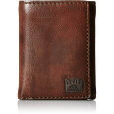 세련되고 슬림 한 Levi 's Men 's Trifold Wallet ID 창과 신용 카드 홀더 포함