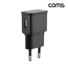 Coms 가정용 충전기 5V 1.2A 블랙 케이블 미포함 컴스, 1개