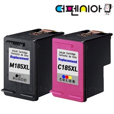 더펜시아 삼성 INK-M185XL C185XL 세트 재생잉크 SL-J1680 J1685 J1780W J1780DW J1785DW, M185XL 블랙 + C185XL 컬러 세트