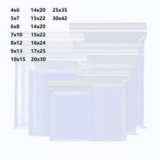 실리콘지퍼백 실리콘용기 잠금 비닐 봉투 투명 포장 폴리 작은 지퍼백 재밀봉 파우치 보, 15x22cm 50 Piece, 1개