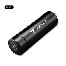 스마트 304 스테인레스 스틸 진공 물컵 온도 표시 컵 테슬라 모델 3 S X 4S Y-Eur 버전 자동차 액세서리, 02 Black, 1개