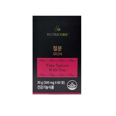 뉴트리 코어 철분제 500mg x 60정 x 1박스, 상세페이지 참조, 상세페이지 참조
