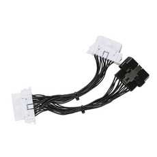 1Pcs 플랫 + 얇은 국수로 OBDII OBD 2 OBD2 16 핀 ELM327 남성 듀얼 여성 Y 분배기 팔꿈치 확장 커넥터 케이블